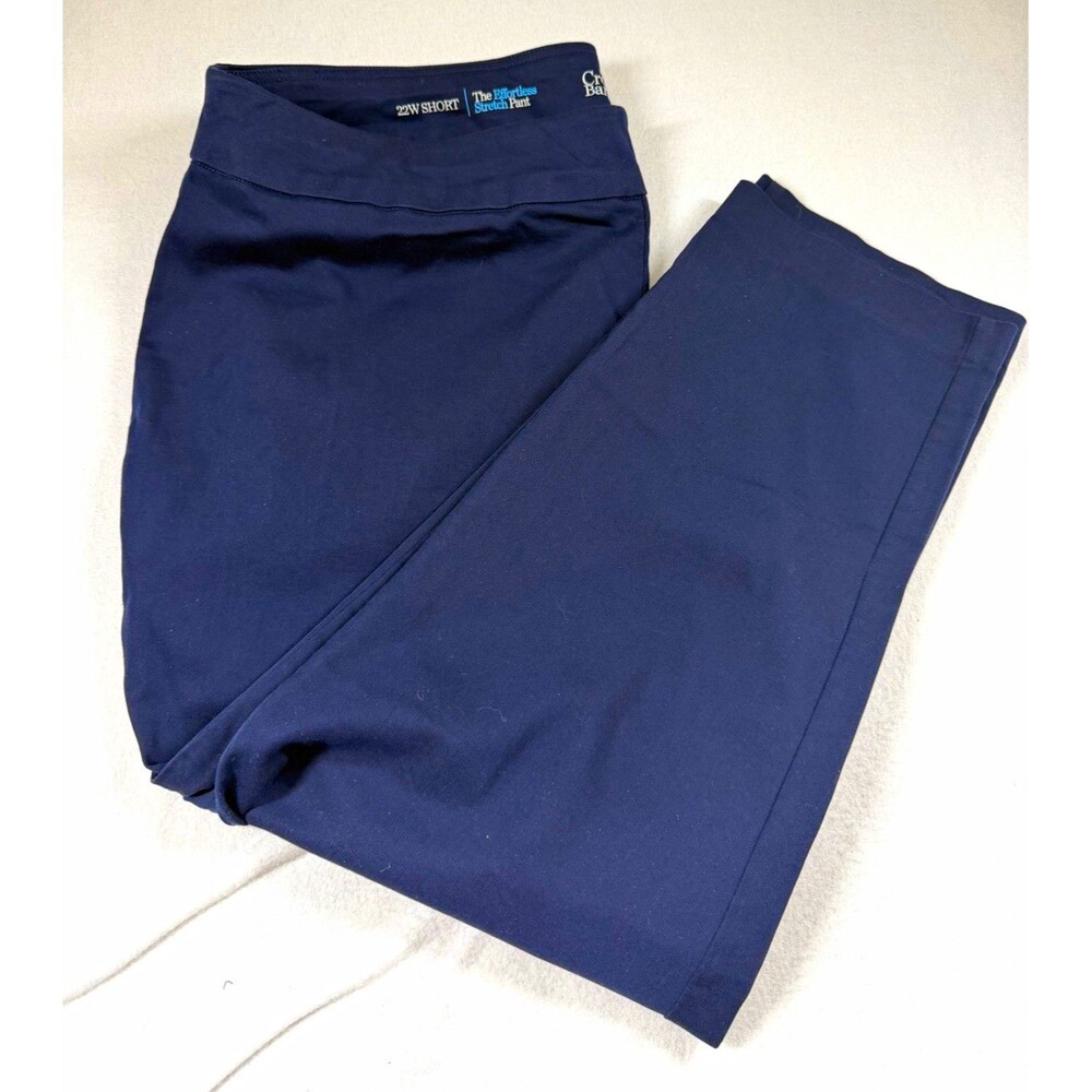 Croft & Barrow Womens Dress Pants Plus Size 22W Navy Stretch Waistband  $44 480